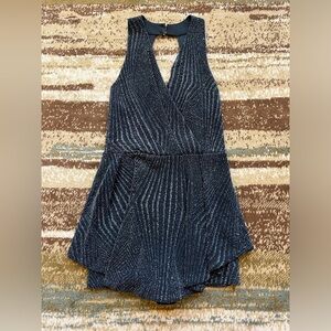 Sparkling Black Sleeveless Romper